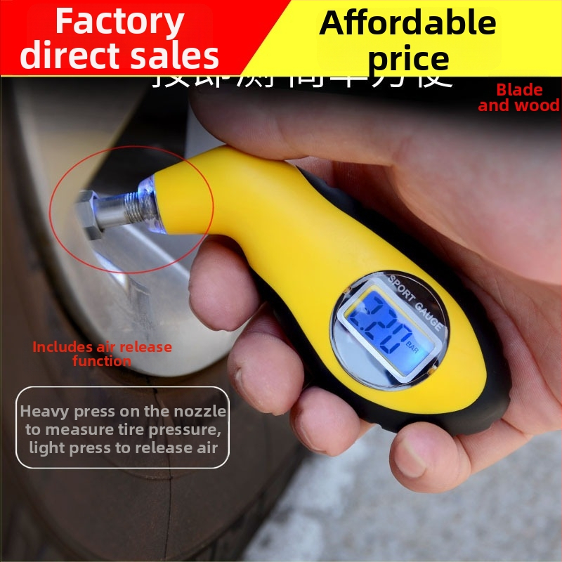 Υψηλής ακρίβειας ψηφιακός μετρητής πίεσης ελαστικών αυτοκινήτου με οθόνη LCD, φορητός, LED φως, λειτουργία απελευθέρωσης αέρα