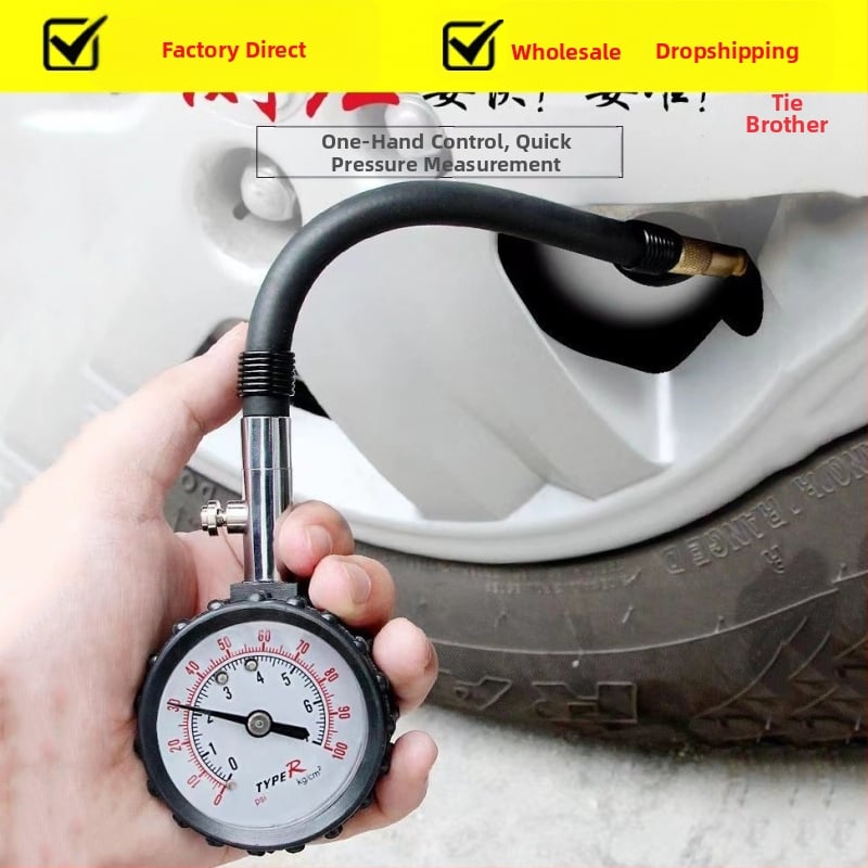 Autó guminyomásmérő – hordozható hosszúcsöves modell digitális kijelzővel, 0–100 psi tartomány, kiváló precizitás