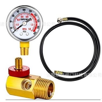 Prijenosni mesingani trostruki ventil s ručnim Pogonom, navojni priključci, za zrak, komplet s pumpom, manometrom i cijevi