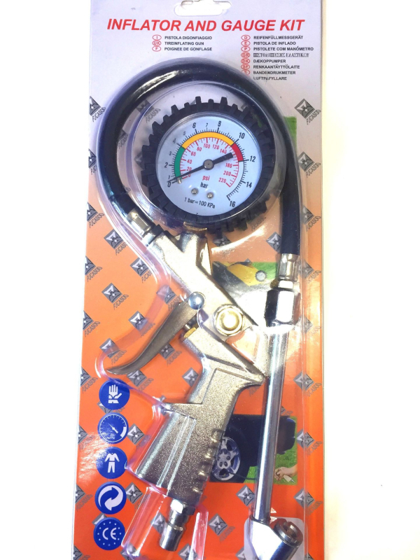 NF-C-03 Automašīnas riepu spiediena mērinstruments ar piepūšanas rokturi NF-C-03, diapazons 0–220 PSI, PSI displejs, alumīnija sakausējums, svars 0,4 kg