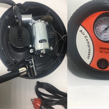 Nešiojamas 12V automobilių oro inflatorius su manometru, 120W, 60 cm laidas, vieno cilindro