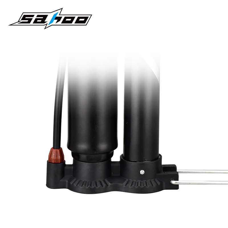 Nešiojama aliuminio lydinio grindų pompa dviratėms ir elektromobiliams — didelis slėgis, suderinama su ventilių Schrader/Presta/American