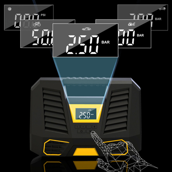 Automobilio padangų pripūtimo siurblys su skaitmeniniu ekranu, 12V, 100W, 35 L/min, 50 cm pūtimo vamzdelis