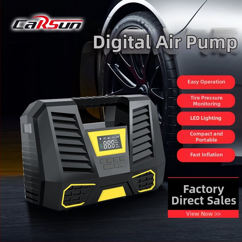 Automobilio padangų pripūtimo siurblys su skaitmeniniu ekranu, 12V, 100W, 35 L/min, 50 cm pūtimo vamzdelis