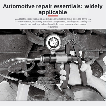 Ръчна вакуум помпа с цифров манометър за автомобил – модел Manual vacuum pump, диапазон авто ремонт, точност 1, тегло 1.52