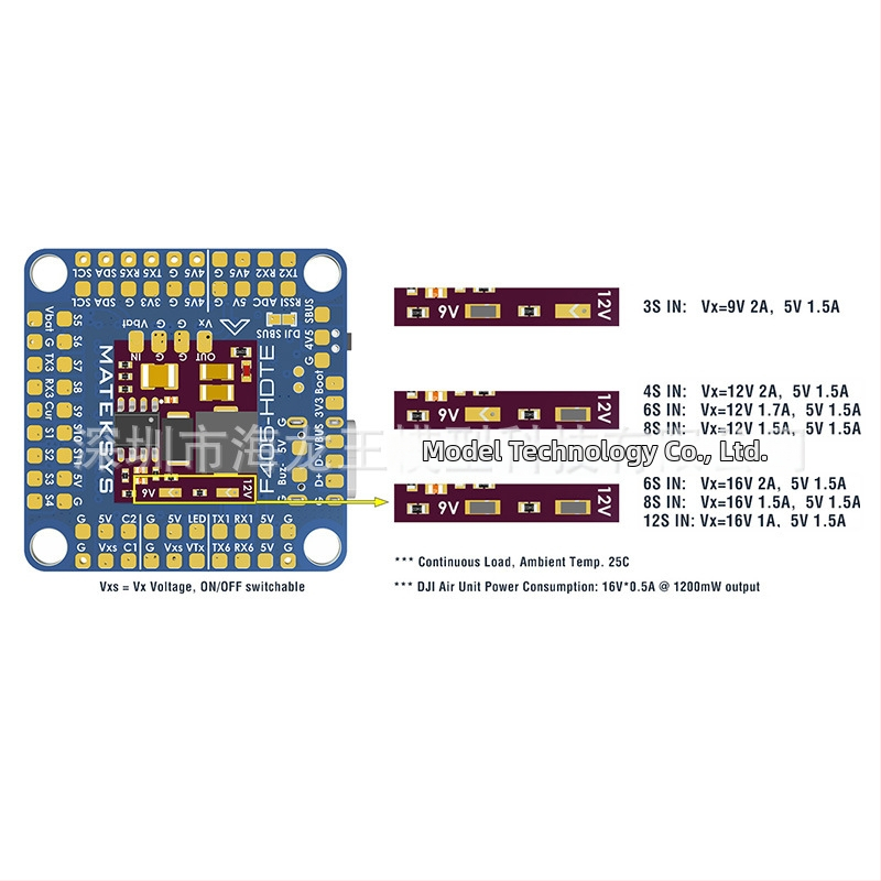 Matek F405-HDTE skrydžių valdiklis su ArduPilot, barometras, OSD, suderinamas su DJI HD VTX