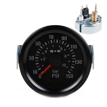 Mehanički mjerač tlaka zraka 0-10 bar / 0-150 psi, 1/8NPT priključak, 12V automobilni instrument