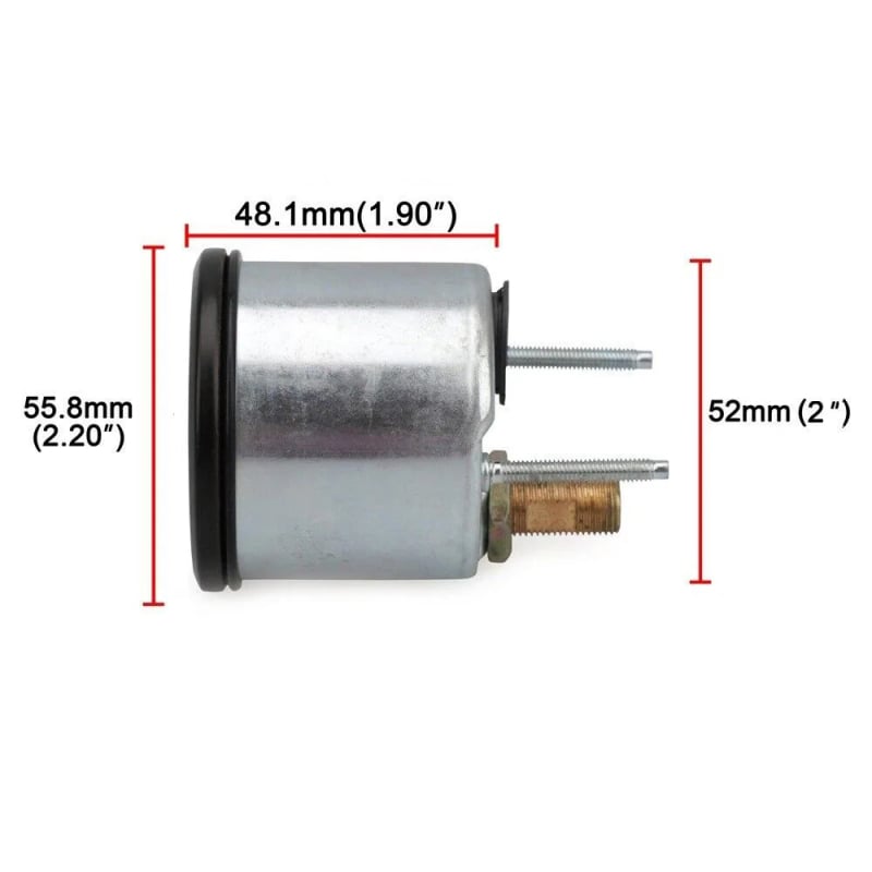 Mehanički mjerač tlaka zraka 0-10 bar / 0-150 psi, 1/8NPT priključak, 12V automobilni instrument