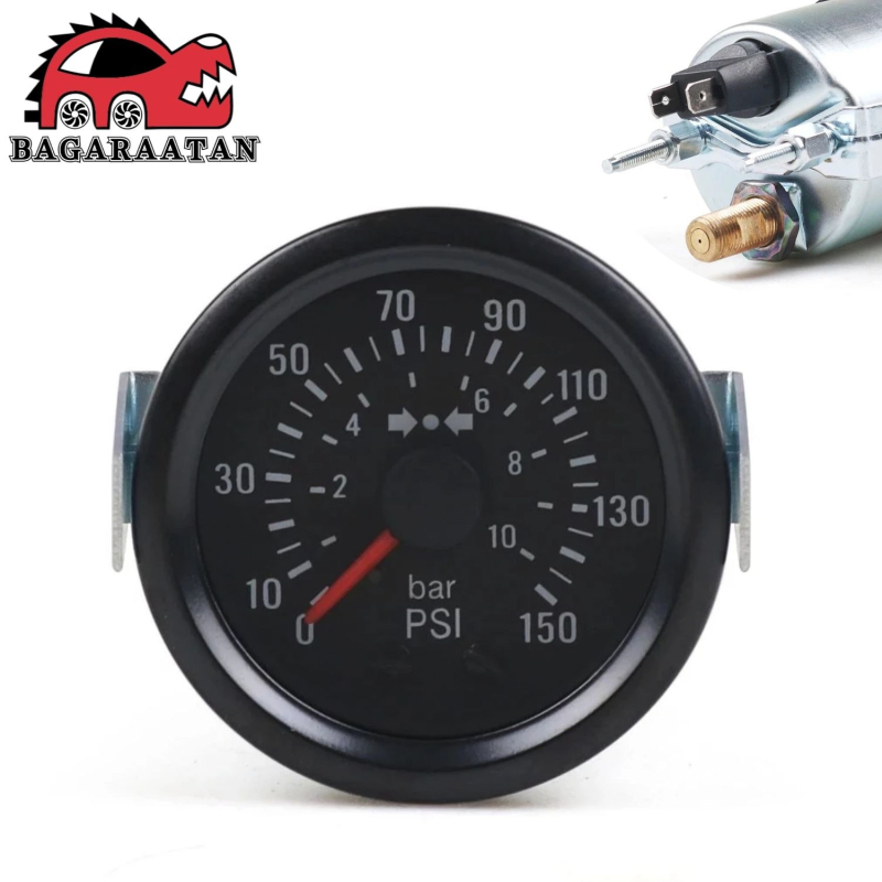 Mehanički mjerač tlaka zraka 0-10 bar / 0-150 psi, 1/8NPT priključak, 12V automobilni instrument