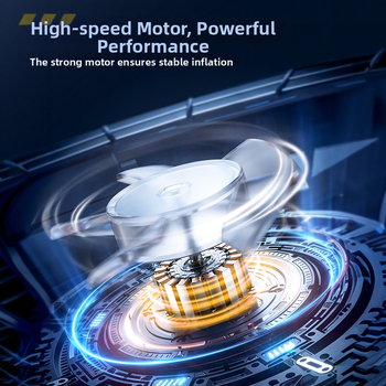 Belaidė automobilių padangų siurblys su skaitmeniniu ekranu, 120W, 25 L/min, įmontuota baterija, LED apšvietimas
