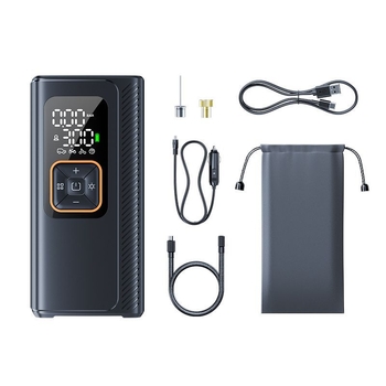 Belaidinė automobilių oro pompa, dviejų 19 cilindrų belaidė, 130W inflatorius, 7500mAh Type-C įkrovimas, 40 L/min, skirta automobiliams, motociklams, elektrinėms transporto priemonėms ir dviračiams, su skaitmeniniu displeju