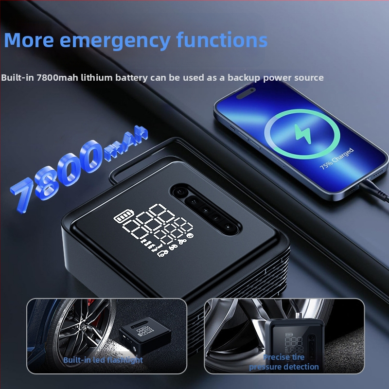 Autoõhu pump ühe kolbiga — kaasaskantav juhtmevaba elektriline pump digitaalse ekraaniga, 120W, 35 L/min, 650 g