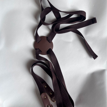 Унисекс презрамки за панталони от естествена кожа, три клипа, фиксирана дължина
