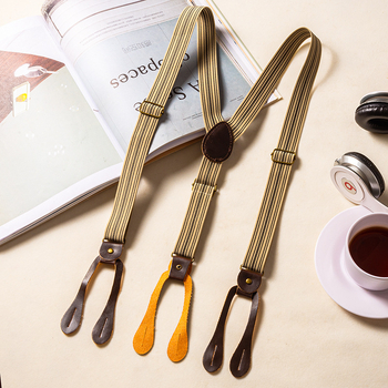 Американски ретро презрамки с копчета, унисекс, еластични, кръстосани отзад, 6 клипа, регулируема дължина, силна еластичност