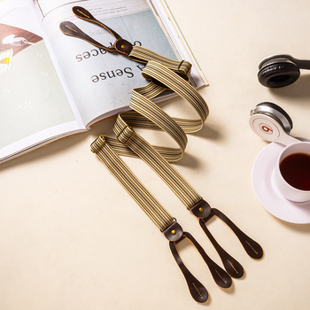 Американски ретро презрамки с копчета, унисекс, еластични, кръстосани отзад, 6 клипа, регулируема дължина, силна еластичност