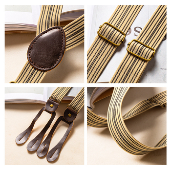 Американски ретро презрамки с копчета, унисекс, еластични, кръстосани отзад, 6 клипа, регулируема дължина, силна еластичност