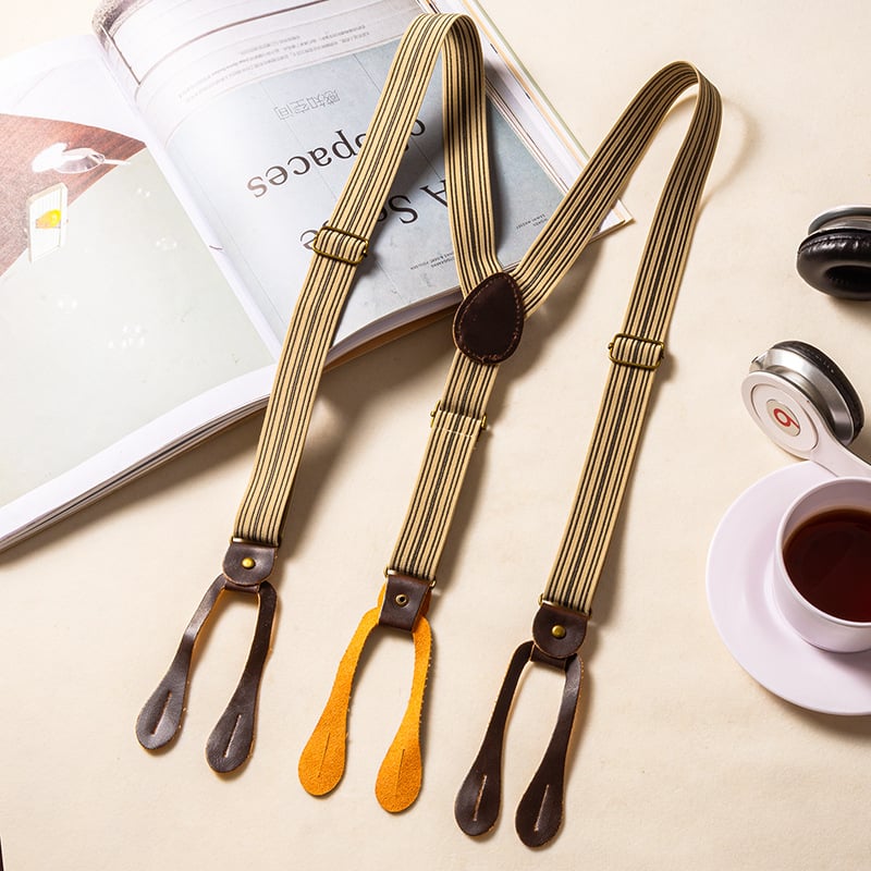 Американски ретро презрамки с копчета, унисекс, еластични, кръстосани отзад, 6 клипа, регулируема дължина, силна еластичност