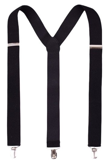 Мъжки презрамки за панталони с три клипа; регулируема дължина, еластичен уебинг, силна еластичност (Материал: еластичен уебинг; Брой клипове: 3; Дължина регулируема: Да; Еластичност: силна)
