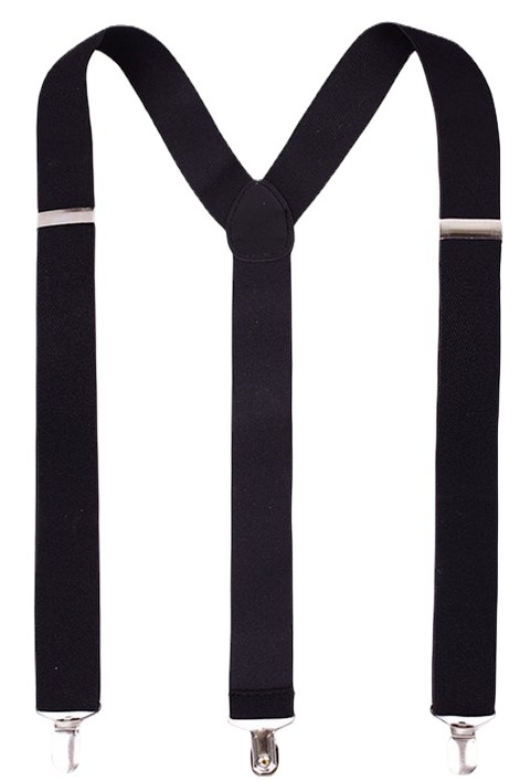 Мъжки презрамки за панталони с три клипа; регулируема дължина, еластичен уебинг, силна еластичност (Материал: еластичен уебинг; Брой клипове: 3; Дължина регулируема: Да; Еластичност: силна)