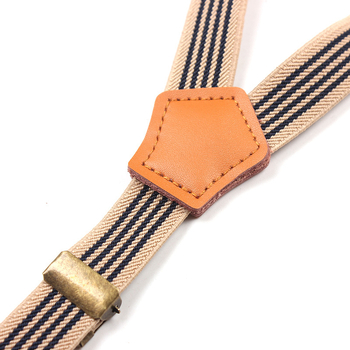 Унисекс презрамки за панталони от еластична лента и кожа, с 6 клипа, регулируеми, кръстосани