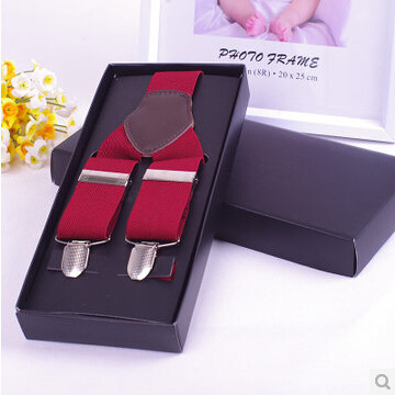 Мъжки еластични презрамки с три клипа, говежда кожа, регулируема дължина, силна еластичност, кръстосан дизайн