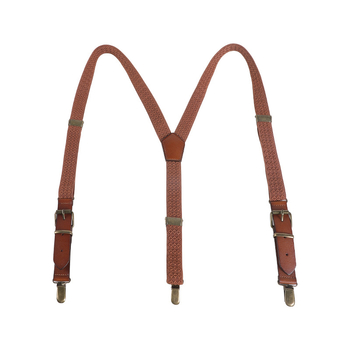 Презрамки за панталони от естествена кожа, кръстосани през гърба, 3 клипа, унисекс за възрастни