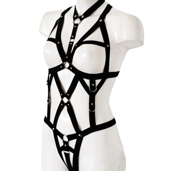 Ръчно изработена еластична лента с пръстен за торс за възрастни жени — силна еластичност • 4 клипа • регулируема дължина • кръстосана лента