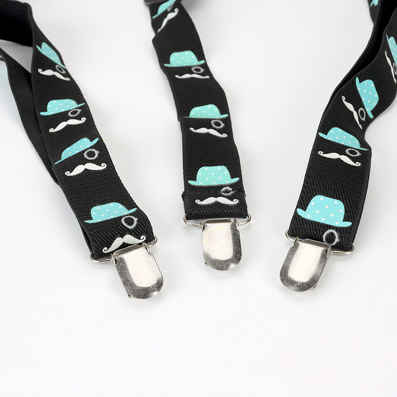 Унисекс триъгълни еластични презрамки за дрехи, полиестер, регулируема дължина, 3 клипа, ситопечат