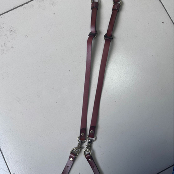 Пояс за престилка от естествена кожа, кръстосан гръб, 3 клипа, унисекс за възрастни, ситопечатна обработка