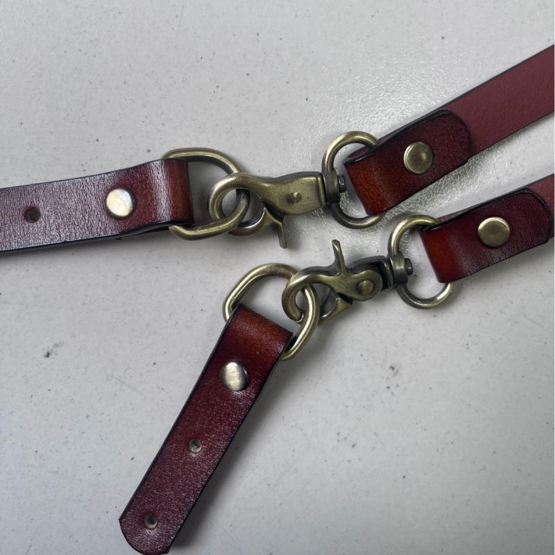 Пояс за престилка от естествена кожа, кръстосан гръб, 3 клипа, унисекс за възрастни, ситопечатна обработка