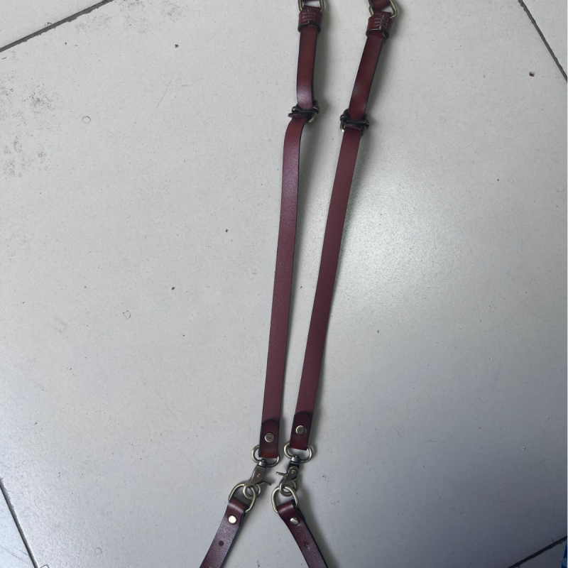 Пояс за престилка от естествена кожа, кръстосан гръб, 3 клипа, унисекс за възрастни, ситопечатна обработка