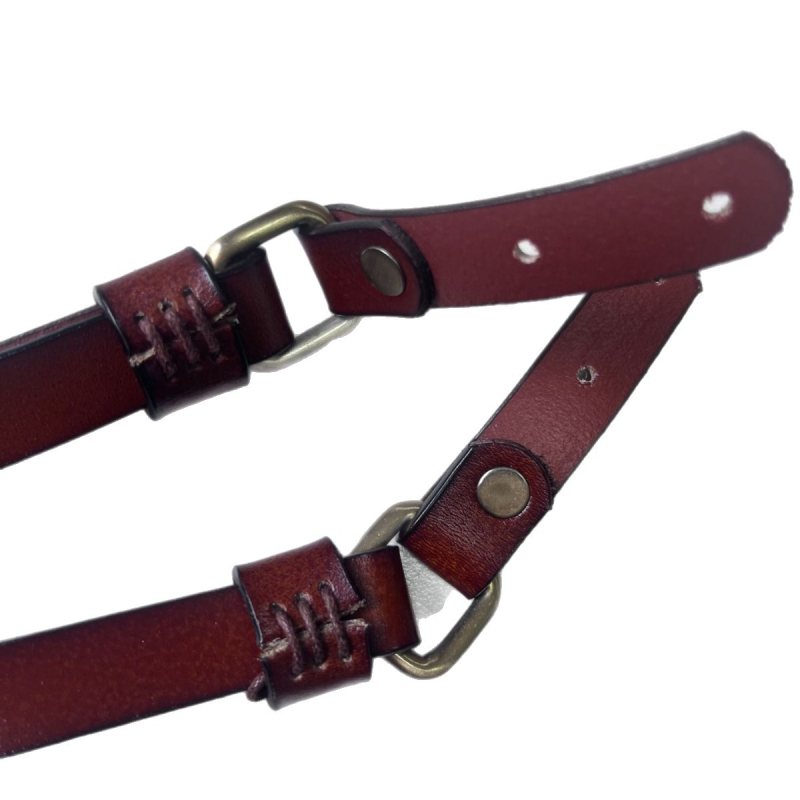 Пояс за престилка от естествена кожа, кръстосан гръб, 3 клипа, унисекс за възрастни, ситопечатна обработка