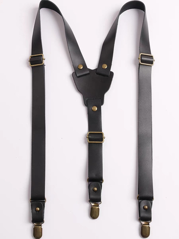 Кожени презрамки със три клипа, регулируеми дължина, кръстосан дизайн, за възрастни унисекс