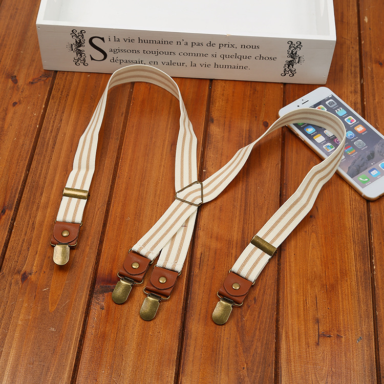 Панталонови презрамки, еластични, четири клипа, кръстосани, регулируеми дължини, унисекс