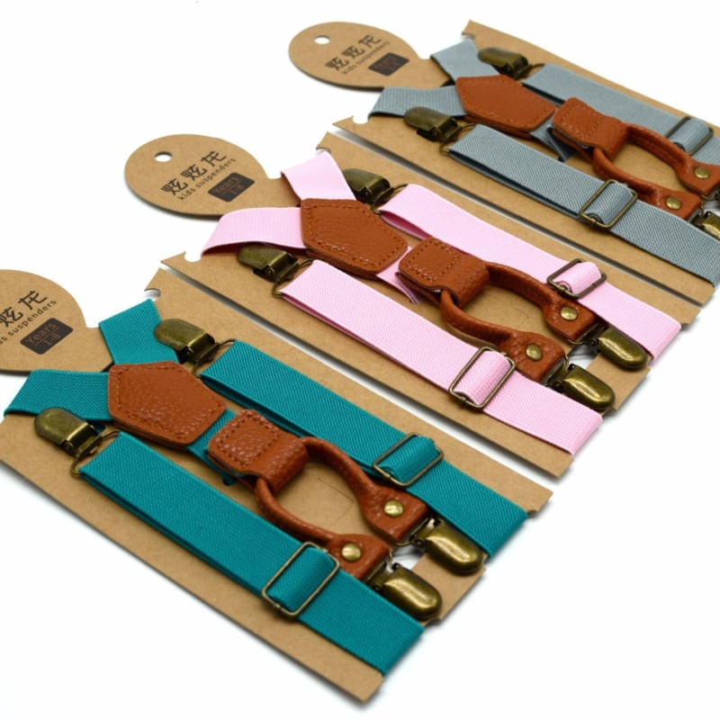 Детски еластични клипсове за презрамки, комплект от 4 клипа, регулируема дължина, силна еластичност, унисекс