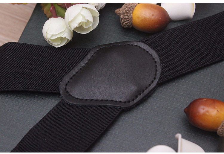 Мъжки презрамки с копчета, кръстосани, двуслойна кожена еластична лента, 6 клипа, регулируеми