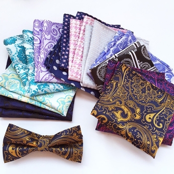 Džepni kvadrat od poliestera, paisley uzorak, jacquard obrada, moderan stil, unisex