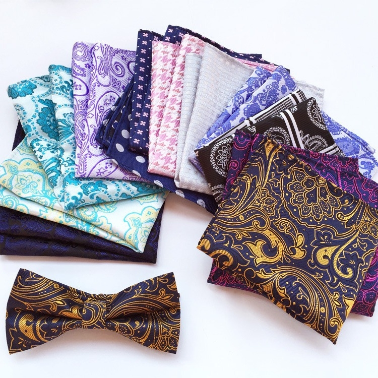 Džepni kvadrat od poliestera, paisley uzorak, jacquard obrada, moderan stil, unisex