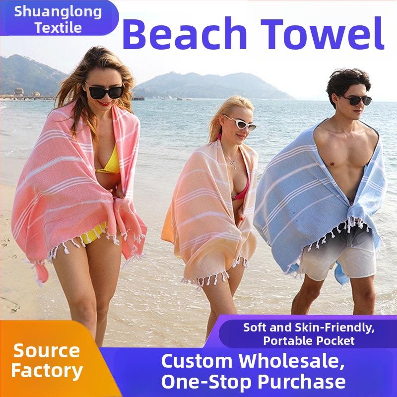 Dušės ir plaukimo rankšluostis su kišene, sugeriantis poliesterio–medvilnės mišinys, 21 siūlas, paprasta audinys, 300–400 g