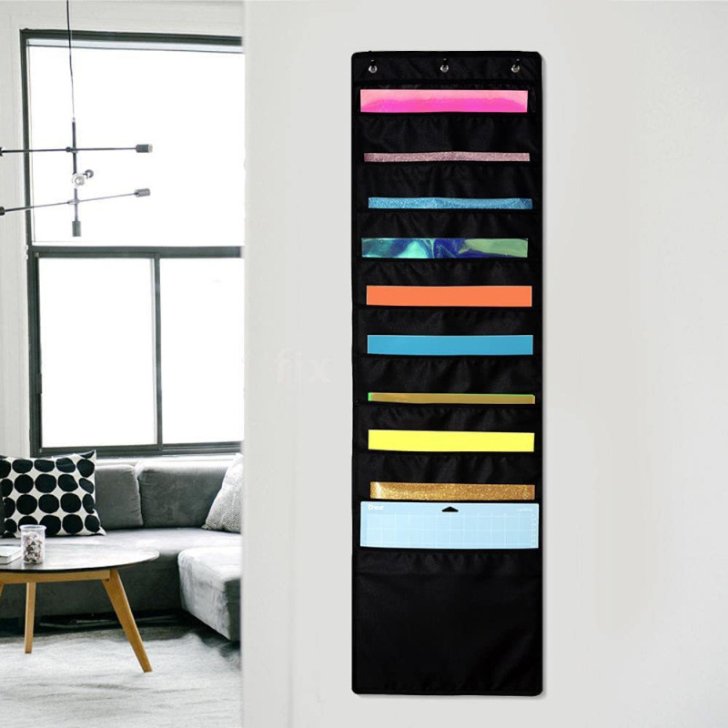 Tizenkamrás poliészter függő tároló, magazinok és dokumentumok számára