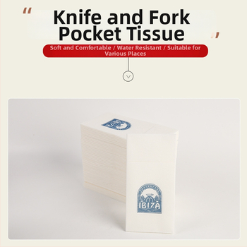 Servētpapīra papīrs ēdiena piederumiem, vienslāņu, 50 lapu, virgin koka celuloze, premium klases, bez aromāta, pielāgota apstrāde, logotipa drukāšana pieejama