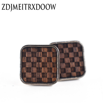 Drveni manžetni kopči, retro unisex stil, elektroplatirani završetak, mogućnost prilagodbe