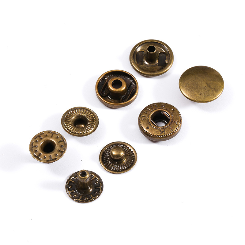 Metalni snap gumbi, četiri kopče, dvostrano 633, Hengchangcheng, za traperice, cipele, košulje, kaiševe, ruksake, jakne i kombinezone