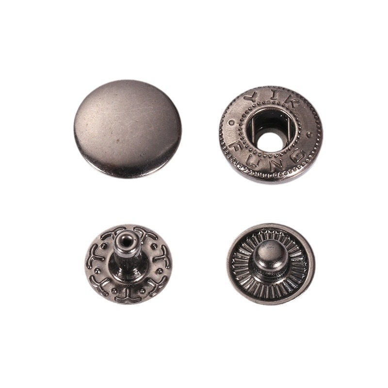 Metalni snap gumbi, četiri kopče, dvostrano 633, Hengchangcheng, za traperice, cipele, košulje, kaiševe, ruksake, jakne i kombinezone