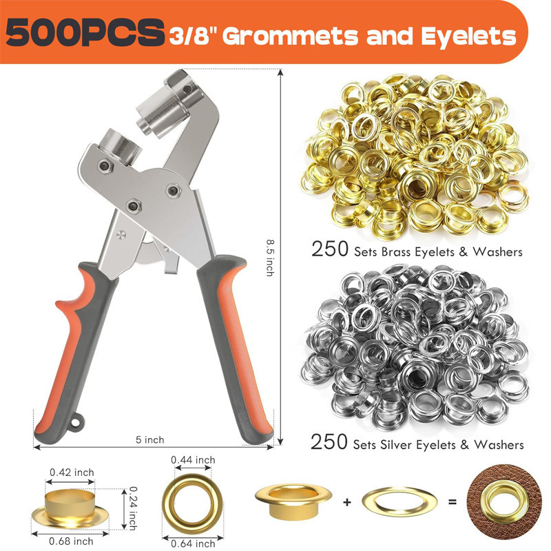 Eyelet Pliers készlet gomb beillesztéséhez – elektroplasztált fém, szerkezet: gomb-gyűrű, Kong zhibao márka, testreszabható kis mennyiségben