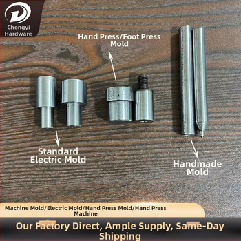 Chengyi Négyszeres szegecs forma – sárgaréz, felépítés: négyszeres, alkalmazások: kabátok, farmerok, bőrdzsekik