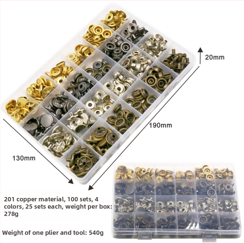 Demiao Vario Keturių Mygtukų Spaudimo Įrankis Drabužiams ir Odiniams Produktams