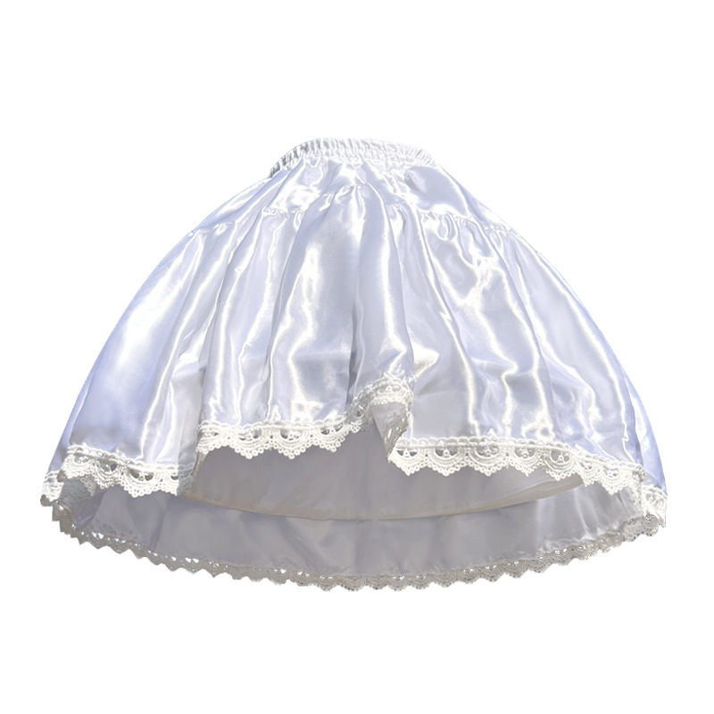 Lolita fustă cu os de pește și bustle, căptușeală internă reglabilă pentru cosplay, fustă tutu (Stil Bustle: inele din oțel duble; Material: mătase bogată; Grupă de vârstă: Adulți; An/sezon: Primăvara 2023)