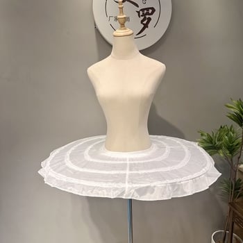 Costum plat și pufos de balet pentru reprezentații, cu trei inele metalice pentru bustle, lână în două straturi, construcție reglabilă, cu oase de pește, motiv lebădă, primăvara 2024