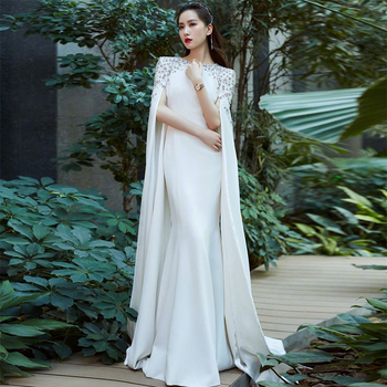 Estélyi ruha bankettre, magas derekú, hosszú ujjú, hosszú szoknya, poliészter